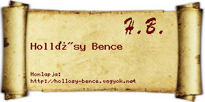 Hollósy Bence névjegykártya